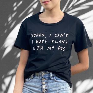 Dog Lovers T-shirt Funny Pet Graphic Tee Black Size Medium